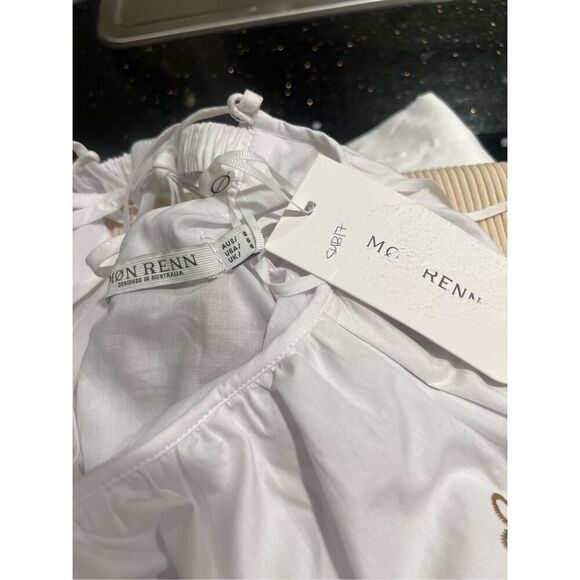 White and Brown Halter Mini Dress - Picture 9 of 9